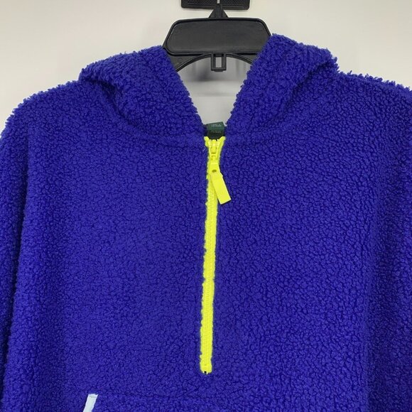 Wild Fable Jacket Blue Half Zip Faux Sherpa Anorak Hooded NWT - Picture 3 of 9